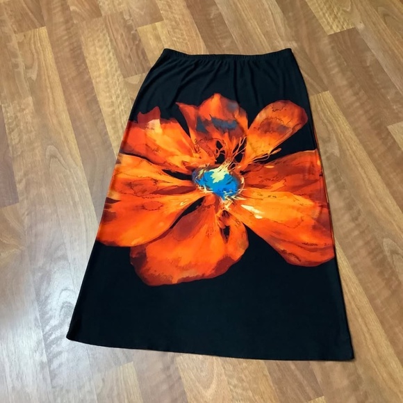 Rachel Zoe Brilliant Flower Black Maxi Skirt fits XL 36/37” waist - Picture 1 of 2